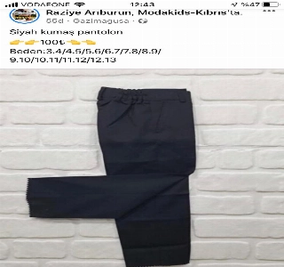 ürün siyah renk pantolon